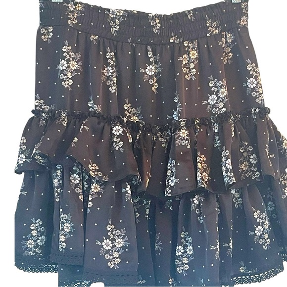 Women’s MISA Los Angeles Floral Black Mini Skirt - Picture 4 of 6